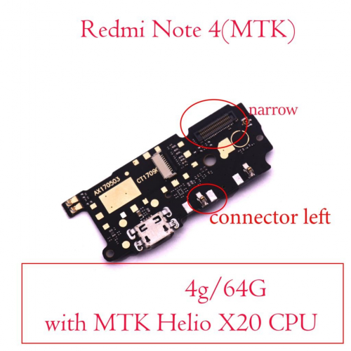 Placa inferior con conector de carga Micro USB para Xiaomi Redmi Note 4