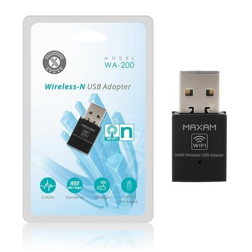 Antena Mini USB Receptor de WIFI inalambrico 300Mbps / WA-200 / MAXAM