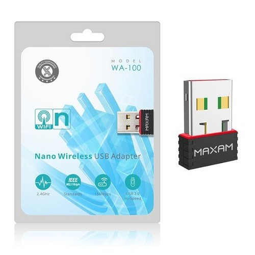 Antena Mini USB Receptor de WIFI inalambrico 150Mbps / WA-100 / MAXAM