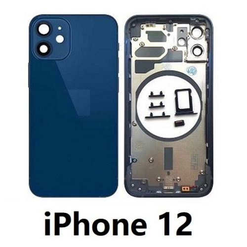 Chasis Completo con tapa y marco Iphone 12 Azul