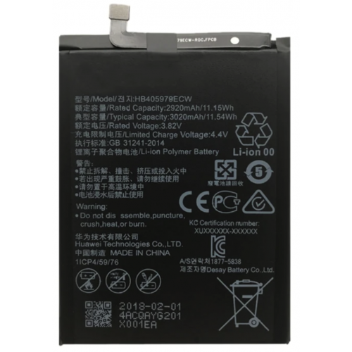 BATERIA HB405979ECW PARA HUAWE NOVA DE 3020MAH