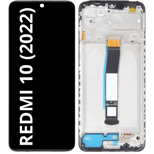 N163 Pantalla Completa Tactil Y LCD Con Marco Para Xiaomi Redmi 10 (2022) (NEGREO)
