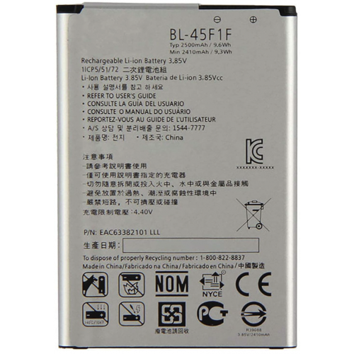 N202 Bateria BL-45F1F LG K4 2017 M160 / LG K8 2017 / LG K7 2017 X230 M200 de 2410mAh