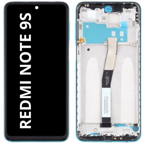 Pantalla Con Marco Para Móvil Xiaomi Redmi Note 9S LCD y Táctil Completa Calidad PREMIUM - Azul