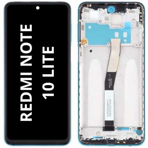 Pantalla Con Marco Para Móvil Xiaomi Redmi Note 10 Lite LCD y Táctil Completa Calidad PREMIUM - Azul