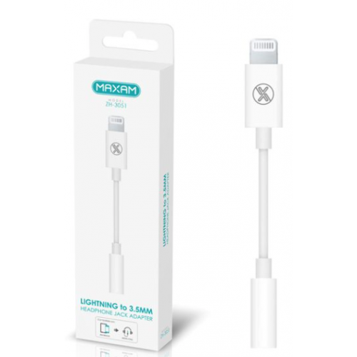 Adaptador Convertidor para auxiliar 3.5mm Con Entrada Lightning ZH-3051 MAXAM