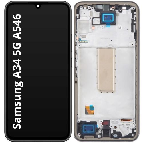 Pantalla Completa Amoled Con Marco Para Samsung Galaxy A34 5G (2023) A346B - NEGRO