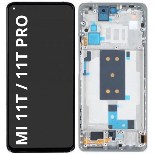 Pantalla Completa Táctil Y LCD Con Marco Para Xiaomi MI 11T - MI 11T PRO (PLATA)