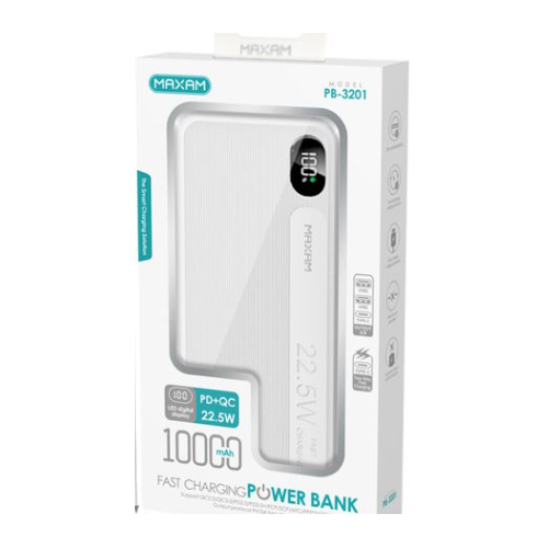 N164 PB-3201 Maxam Cargador Portátil con Carga Rapida 22.5W / 10000mAh